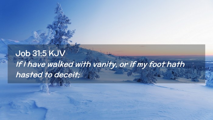 Picture 02 - Job 31:5 KJV Desktop Wallpaper - If I have walked with vanity, or if my foot hath - Desktop Bible Verse Wallpaper