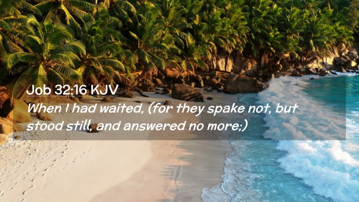 Picture 02 - Job 32:16 KJV Desktop Wallpaper - When I had waited, (for they spake not, but stood - Desktop Bible Verse Wallpaper