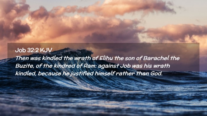 Picture 02 - Job 32:2 KJV Desktop Wallpaper - Then was kindled the wrath of Elihu the son of - Desktop Bible Verse Wallpaper