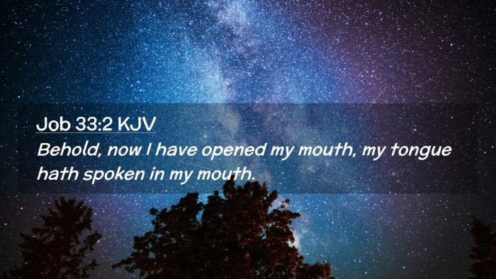 Picture 02 - Job 33:2 KJV Desktop Wallpaper - Behold, now I have opened my mouth, my tongue - Desktop Bible Verse Wallpaper