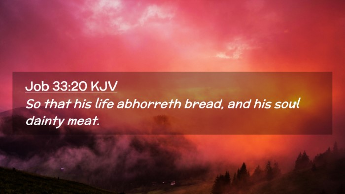 Picture 02 - Job 33:20 KJV Desktop Wallpaper - So that his life abhorreth bread, and his soul - Desktop Bible Verse Wallpaper