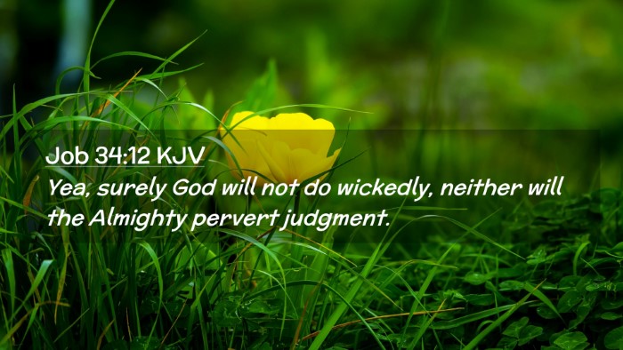 Picture 02 - Job 34:12 KJV Desktop Wallpaper - Yea, surely God will not do wickedly, neither - Desktop Bible Verse Wallpaper