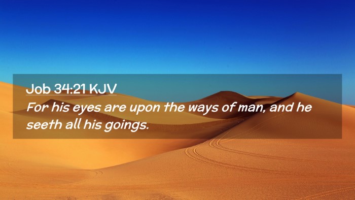 Picture 02 - Job 34:21 KJV Desktop Wallpaper - For his eyes are upon the ways of man, and he - Desktop Bible Verse Wallpaper