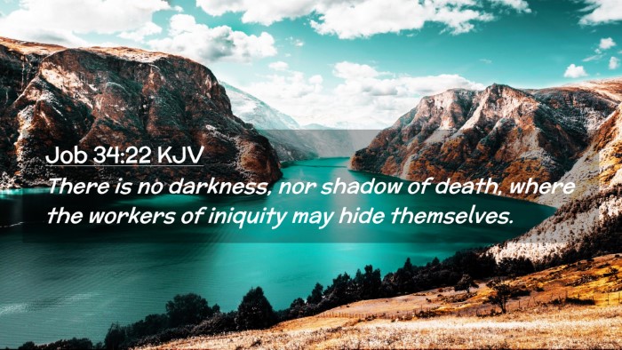 Picture 02 - Job 34:22 KJV Desktop Wallpaper - There is no darkness, nor shadow of death, where - Desktop Bible Verse Wallpaper