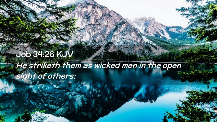 Picture 02 - Job 34:26 KJV Desktop Wallpaper - He striketh them as wicked men in the open sight - Desktop Bible Verse Wallpaper