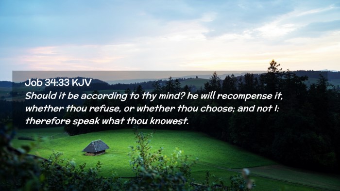 Picture 02 - Job 34:33 KJV Desktop Wallpaper - Should it be according to thy mind? he will - Desktop Bible Verse Wallpaper