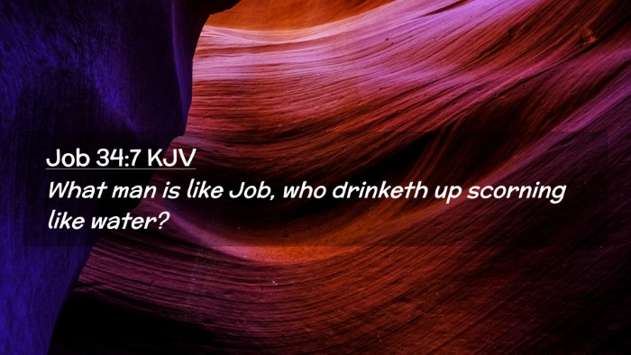 Picture 02 - Job 34:7 KJV Desktop Wallpaper - What man is like Job, who drinketh up scorning - Desktop Bible Verse Wallpaper