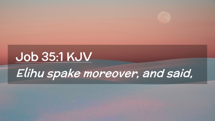Picture 02 - Job 35:1 KJV Desktop Wallpaper - Elihu spake moreover, and - Desktop Bible Verse Wallpaper