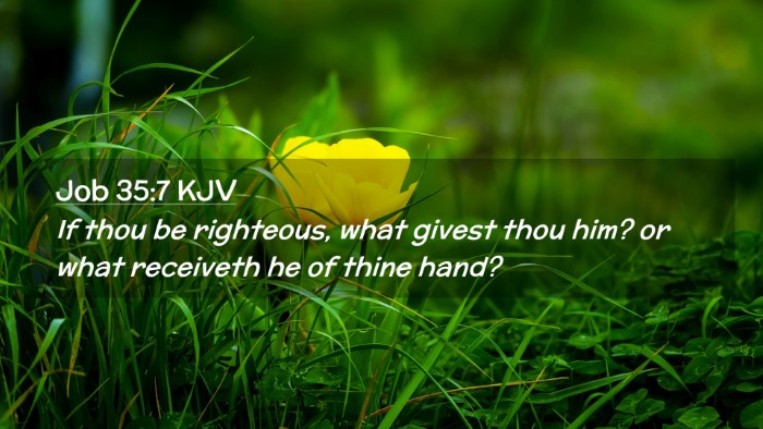 Picture 02 - Job 35:7 KJV Desktop Wallpaper - If thou be righteous, what givest thou him? or - Desktop Bible Verse Wallpaper