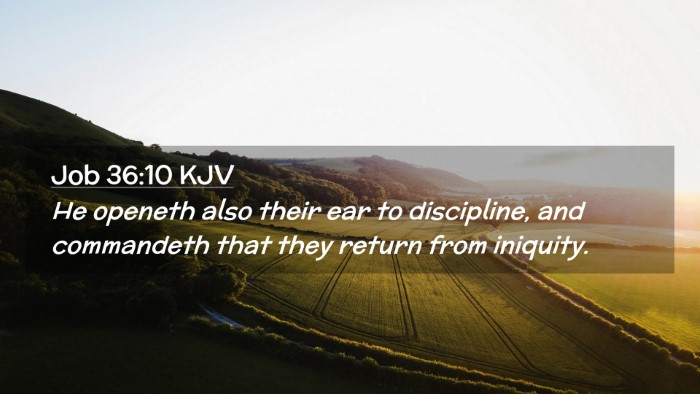 Picture 02 - Job 36:10 KJV Desktop Wallpaper - He openeth also their ear to discipline, and - Desktop Bible Verse Wallpaper