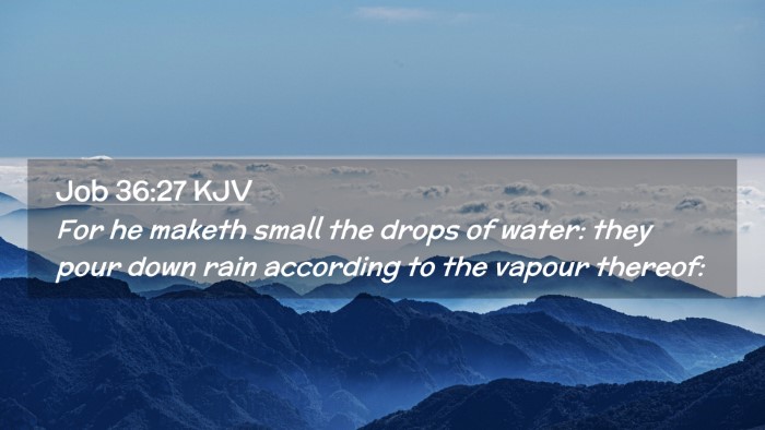 Picture 02 - Job 36:27 KJV Desktop Wallpaper - For he maketh small the drops of water: they pour - Desktop Bible Verse Wallpaper