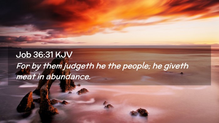 Picture 02 - Job 36:31 KJV Desktop Wallpaper - For by them judgeth he the people; he giveth meat - Desktop Bible Verse Wallpaper