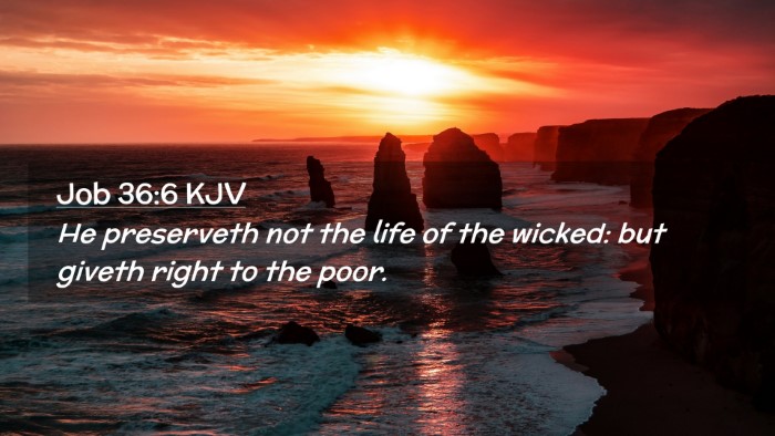 Picture 02 - Job 36:6 KJV Desktop Wallpaper - He preserveth not the life of the wicked: but - Desktop Bible Verse Wallpaper
