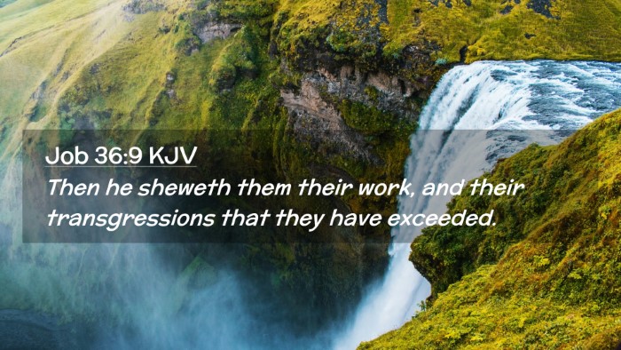 Picture 02 - Job 36:9 KJV Desktop Wallpaper - Then he sheweth them their work, and their - Desktop Bible Verse Wallpaper