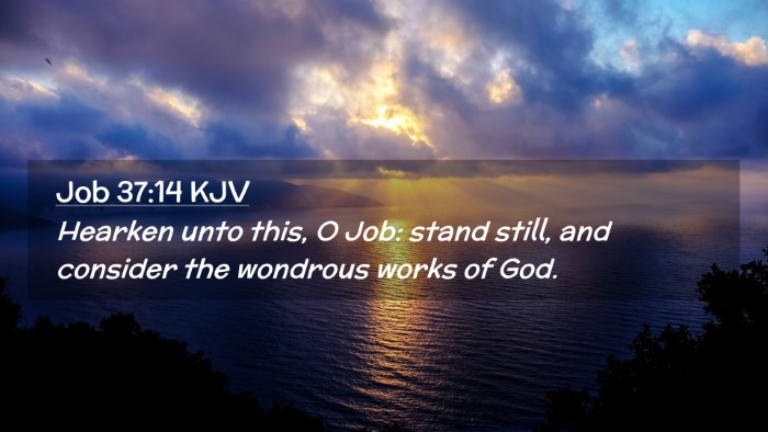 Picture 02 - Job 37:14 KJV Desktop Wallpaper - Hearken unto this, O Job: stand still, and - Desktop Bible Verse Wallpaper
