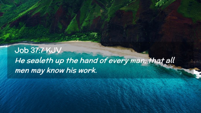 Picture 02 - Job 37:7 KJV Desktop Wallpaper - He sealeth up the hand of every man; that all men - Desktop Bible Verse Wallpaper