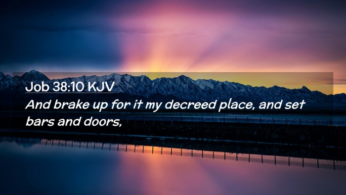 Picture 02 - Job 38:10 KJV Desktop Wallpaper - And brake up for it my decreed place, and set - Desktop Bible Verse Wallpaper