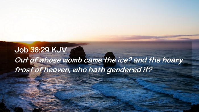 Picture 02 - Job 38:29 KJV Desktop Wallpaper - Out of whose womb came the ice? and the hoary - Desktop Bible Verse Wallpaper
