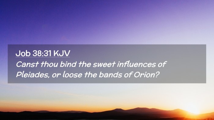 Picture 02 - Job 38:31 KJV Desktop Wallpaper - Canst thou bind the sweet influences of Pleiades, - Desktop Bible Verse Wallpaper