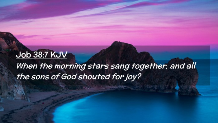Picture 02 - Job 38:7 KJV Desktop Wallpaper - When the morning stars sang together, and all the - Desktop Bible Verse Wallpaper