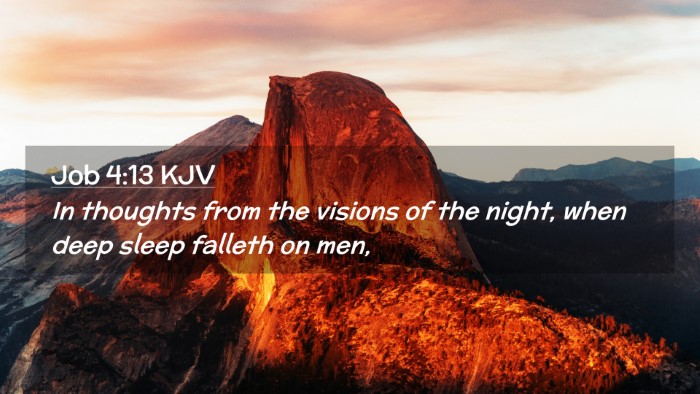 Picture 02 - Job 4:13 KJV Desktop Wallpaper - In thoughts from the visions of the night, when - Desktop Bible Verse Wallpaper