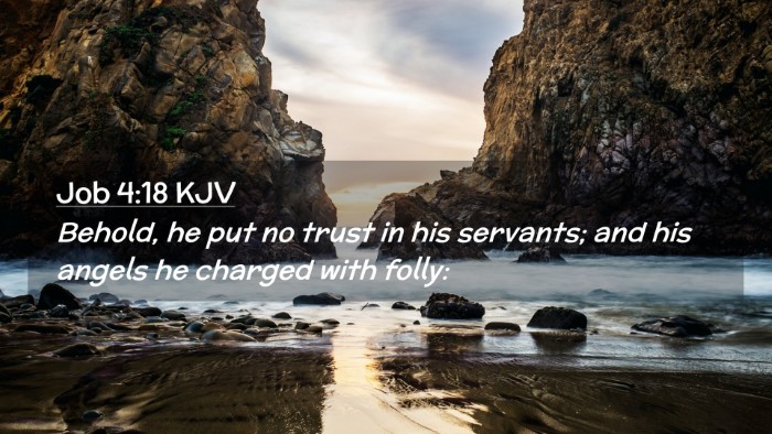 Picture 02 - Job 4:18 KJV Desktop Wallpaper - Behold, he put no trust in his servants; and his - Desktop Bible Verse Wallpaper