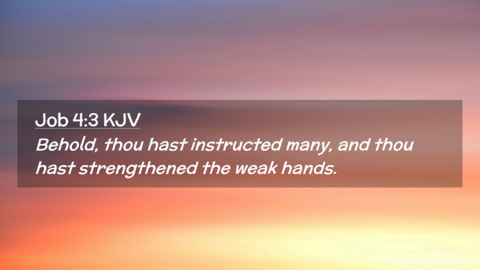 Picture 02 - Job 4:3 KJV Desktop Wallpaper - Behold, thou hast instructed many, and thou hast - Desktop Bible Verse Wallpaper