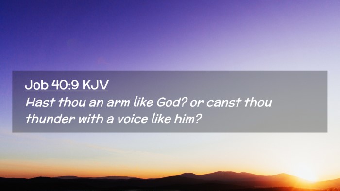 Picture 02 - Job 40:9 KJV Desktop Wallpaper - Hast thou an arm like God? or canst thou thunder - Desktop Bible Verse Wallpaper
