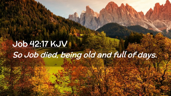 Picture 02 - Job 42:17 KJV Desktop Wallpaper - So Job died, being old and full of - Desktop Bible Verse Wallpaper