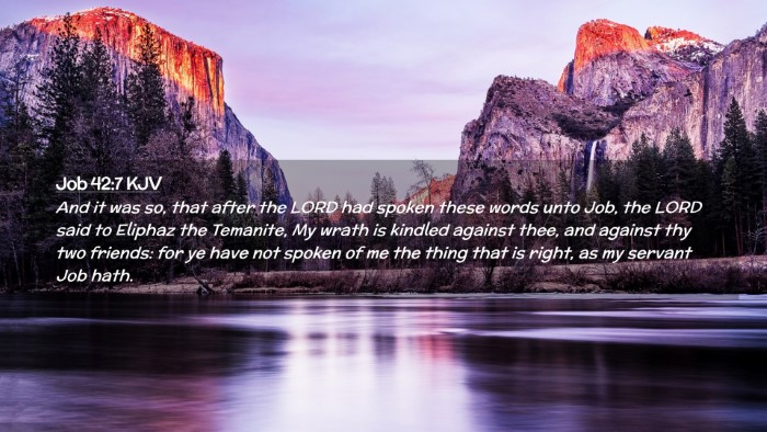 Picture 02 - Job 42:7 KJV Desktop Wallpaper - And it was so, that after the LORD had spoken - Desktop Bible Verse Wallpaper