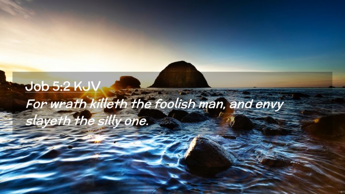 Picture 02 - Job 5:2 KJV Desktop Wallpaper - For wrath killeth the foolish man, and envy - Desktop Bible Verse Wallpaper