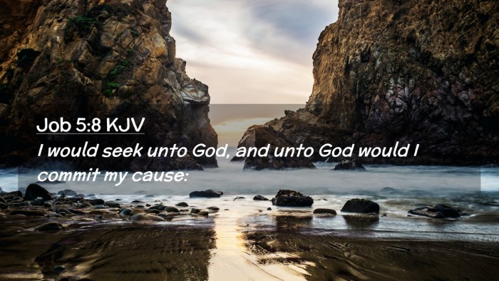 Picture 02 - Job 5:8 KJV Desktop Wallpaper - I would seek unto God, and unto God would I - Desktop Bible Verse Wallpaper