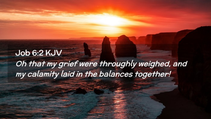Picture 02 - Job 6:2 KJV Desktop Wallpaper - Oh that my grief were throughly weighed, and my - Desktop Bible Verse Wallpaper