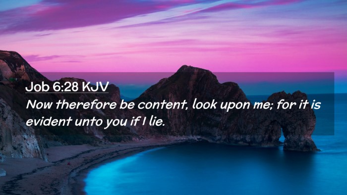 Picture 02 - Job 6:28 KJV Desktop Wallpaper - Now therefore be content, look upon me; for it is - Desktop Bible Verse Wallpaper