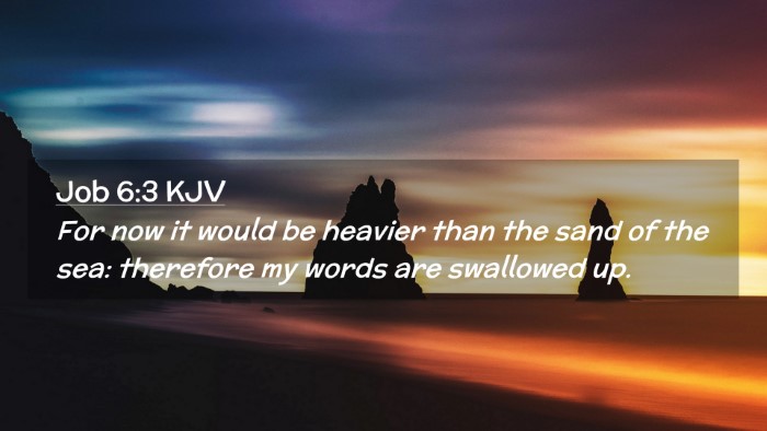 Picture 02 - Job 6:3 KJV Desktop Wallpaper - For now it would be heavier than the sand of the - Desktop Bible Verse Wallpaper