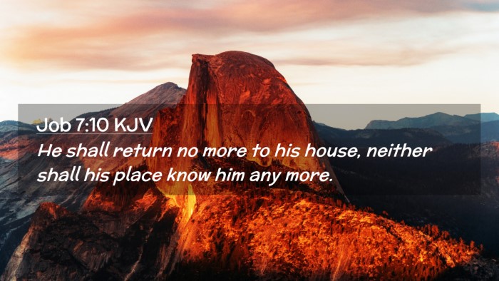 Picture 02 - Job 7:10 KJV Desktop Wallpaper - He shall return no more to his house, neither - Desktop Bible Verse Wallpaper