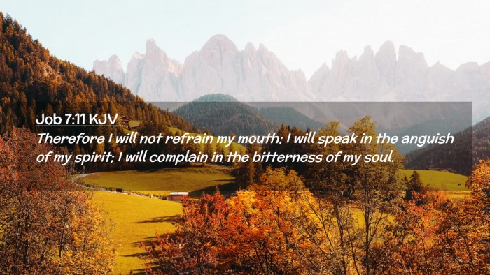 Picture 02 - Job 7:11 KJV Desktop Wallpaper - Therefore I will not refrain my mouth; I will - Desktop Bible Verse Wallpaper