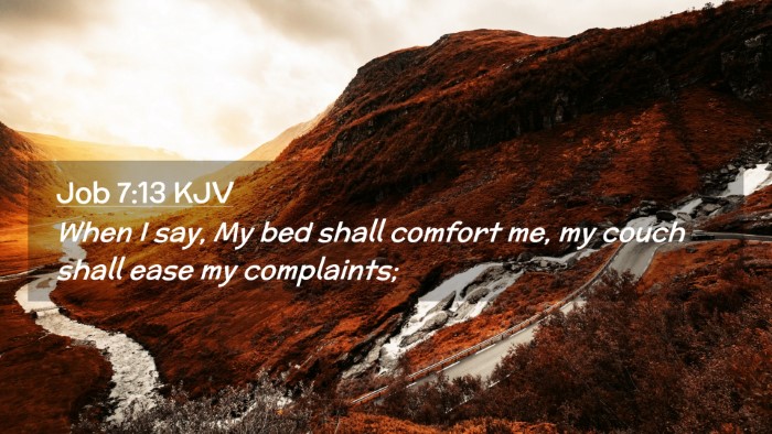 Picture 02 - Job 7:13 KJV Desktop Wallpaper - When I say, My bed shall comfort me, my couch - Desktop Bible Verse Wallpaper