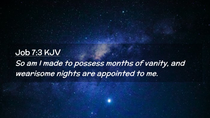 Picture 02 - Job 7:3 KJV Desktop Wallpaper - So am I made to possess months of vanity, and - Desktop Bible Verse Wallpaper