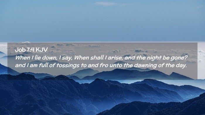 Picture 02 - Job 7:4 KJV Desktop Wallpaper - When I lie down, I say, When shall I arise, and - Desktop Bible Verse Wallpaper