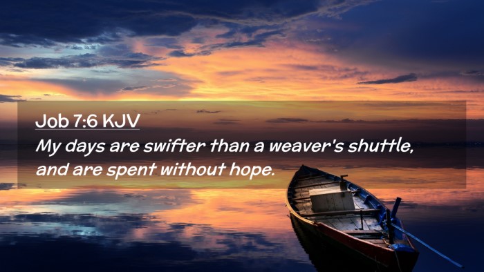 Picture 02 - Job 7:6 KJV Desktop Wallpaper - My days are swifter than a weaver's shuttle, and - Desktop Bible Verse Wallpaper