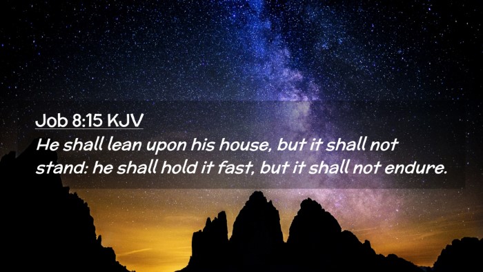 Picture 02 - Job 8:15 KJV Desktop Wallpaper - He shall lean upon his house, but it shall not - Desktop Bible Verse Wallpaper