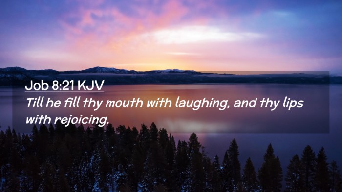 Picture 02 - Job 8:21 KJV Desktop Wallpaper - Till he fill thy mouth with laughing, and thy - Desktop Bible Verse Wallpaper