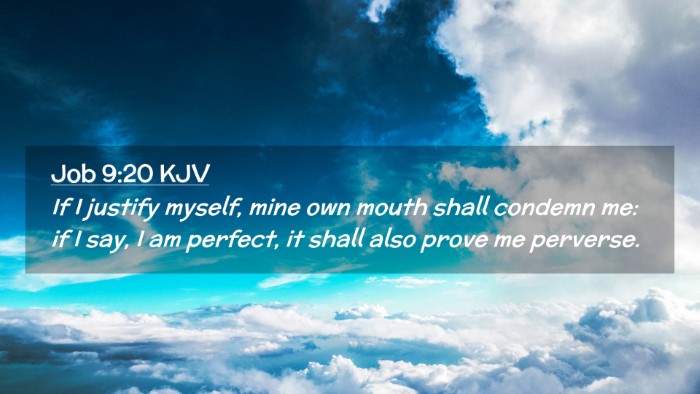 Picture 02 - Job 9:20 KJV Desktop Wallpaper - If I justify myself, mine own mouth shall condemn - Desktop Bible Verse Wallpaper