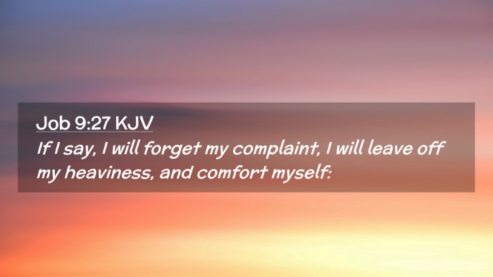 Picture 02 - Job 9:27 KJV Desktop Wallpaper - If I say, I will forget my complaint, I will - Desktop Bible Verse Wallpaper