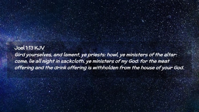 Picture 02 - Joel 1:13 KJV Desktop Wallpaper - Gird yourselves, and lament, ye priests: howl, ye - Desktop Bible Verse Wallpaper