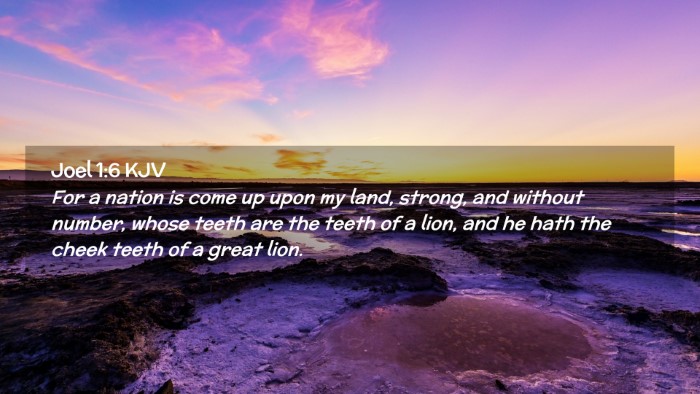 Picture 02 - Joel 1:6 KJV Desktop Wallpaper - For a nation is come up upon my land, strong, and - Desktop Bible Verse Wallpaper