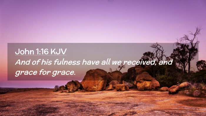 Picture 02 - John 1:16 KJV Desktop Wallpaper - And of his fulness have all we received, and - Desktop Bible Verse Wallpaper