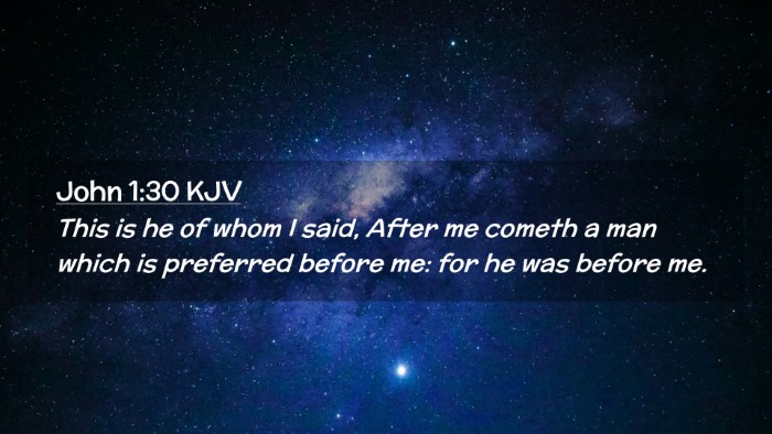 Picture 02 - John 1:30 KJV Desktop Wallpaper - This is he of whom I said, After me cometh a man - Desktop Bible Verse Wallpaper