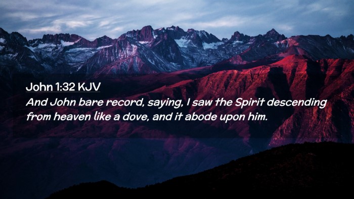 Picture 02 - John 1:32 KJV Desktop Wallpaper - And John bare record, saying, I saw the Spirit - Desktop Bible Verse Wallpaper